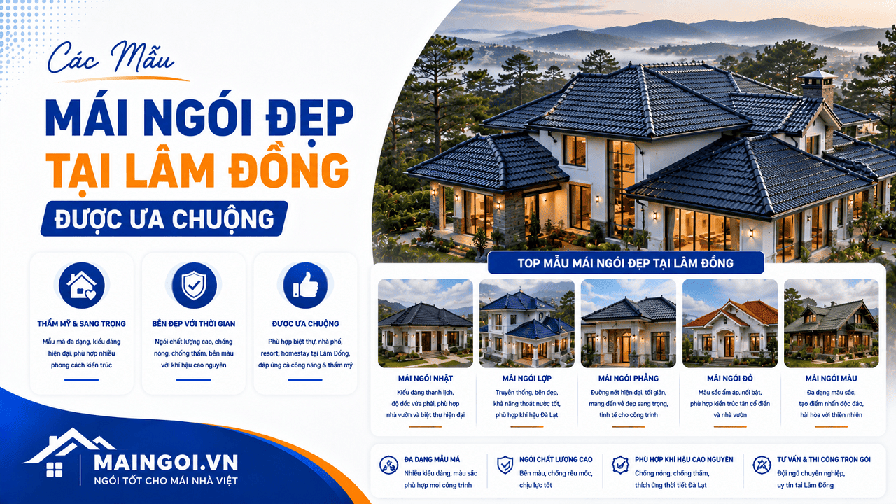 Các Mẫu Mái Ngói Đẹp Tại Lâm Đồng Được Ưa Chuộng