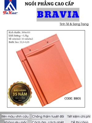 Ngói tráng men phẳng Bravia (Takao)