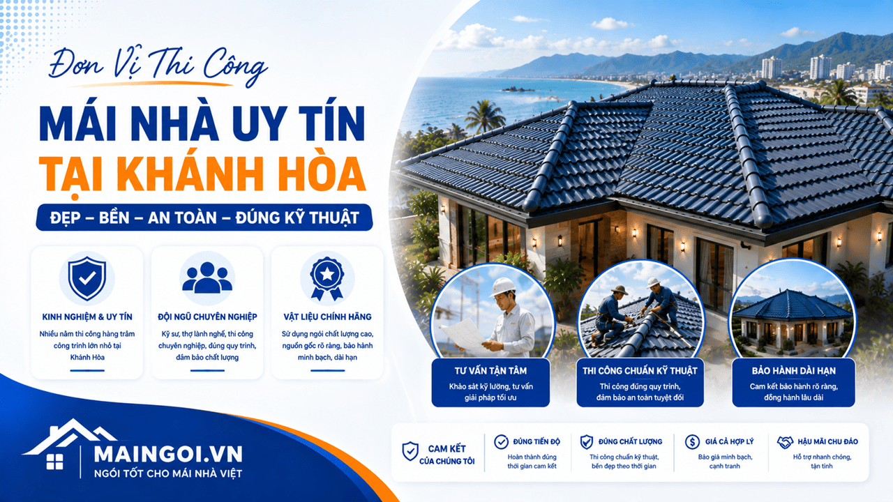 Đơn Vị Thi Công Mái Nhà Uy Tín Tại Khánh Hòa