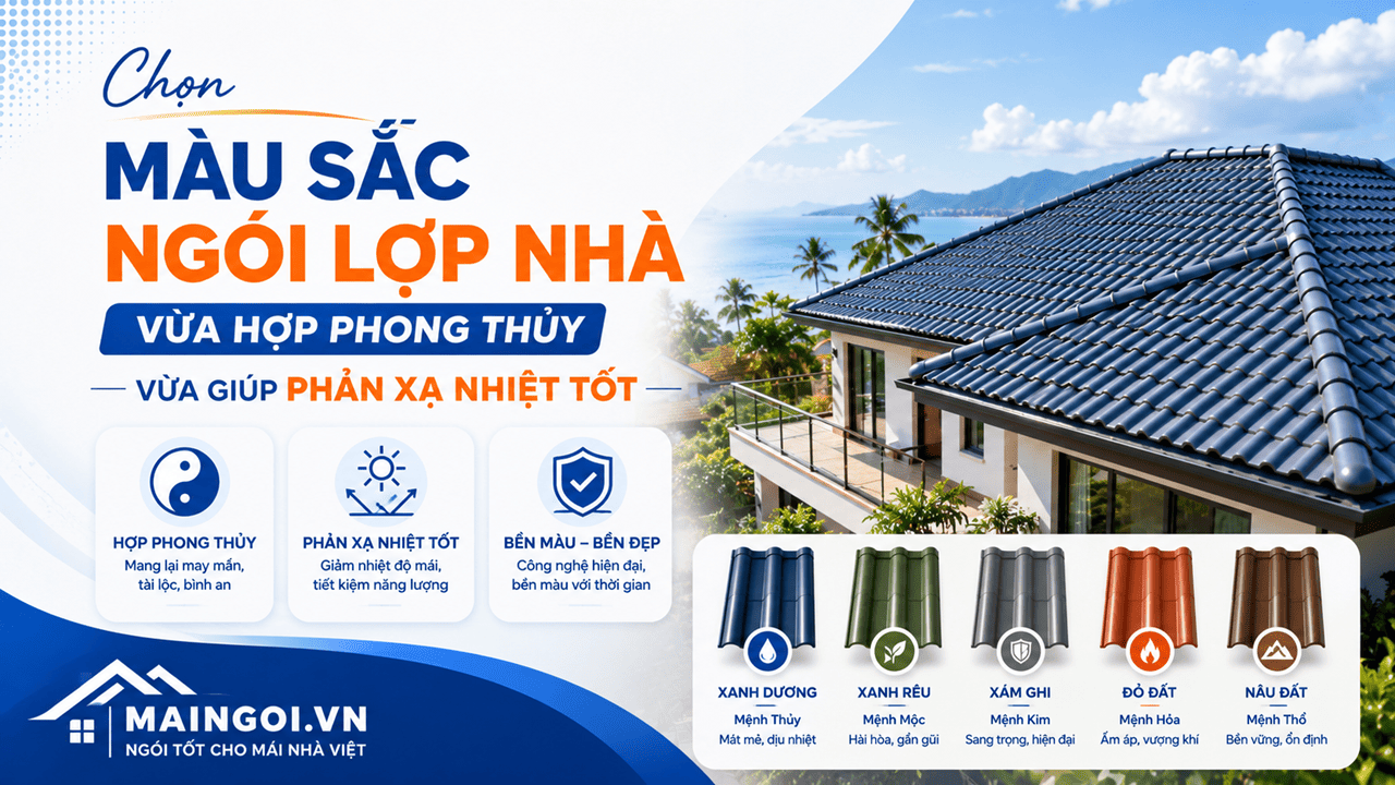 màu sắc ngói lợp nhà vừa hợp phong thủy